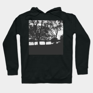 Black and White Sea Silhouette Hoodie